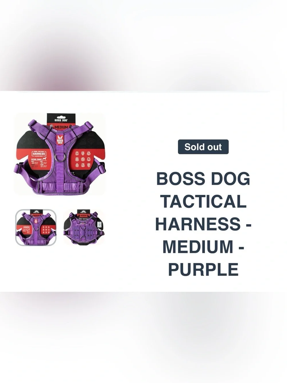 BOSS DOG TACTICAL HARNESS - SIZE LARGE & EXTRA LARGE